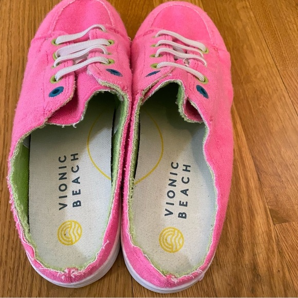 Vionic Beach breeze pink Terry mules size 7.5 - Picture 4 of 6